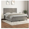 Image de Boxspring met matras fluweel lichtgrijs 160x200 cm3143271