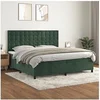 Image de Boxspring met matras fluweel donkergroen 200x200 cm3143286