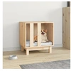 Image de Niche pour Chien 50x40x52 cm Bois de Pin Massif Maison Couchage Animaux