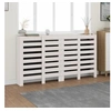 Image de Cache-radiateur en bois massif de pin - - Blanc - Etagère pratique - Design moderne à lattes