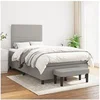 Image de Boxspring met matras stof lichtgrijs 120x200 cm3136501