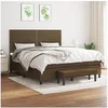 Image de Boxspring met matras stof donkerbruin 180x200 cm3136536