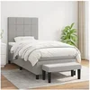 Image de Boxspring met matras stof lichtgrijs 90x200 cm3136565