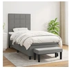 Image de Boxspring met matras stof donkergrijs 90x200 cm3136566