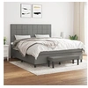 Image de Boxspring met matras stof donkergrijs 160x200 cm3136606