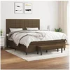Image de Boxspring met matras stof donkerbruin 160x200 cm3136608