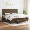 Image de Boxspring met matras stof donkerbruin 200x200 cm3136624