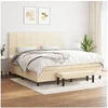 Image de Boxspring met matras stof cràmekleurig 200x200 cm3136626