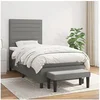 Image de Boxspring met matras stof donkergrijs 80x200 cm3136630