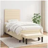 Image de Boxspring met matras stof cràmekleurig 80x200 cm3136634