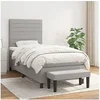 Image de Boxspring met matras stof lichtgrijs 90x190 cm3136637