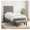 Image de Boxspring met matras stof donkergrijs 90x200 cm3136646