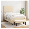 Image de Sommier à Lattes de Lit avec Matelas, Lit Rembourré, Lit Simple, Lit Adulte de Chambre à Coucher Intérieur, Moderne, Crème 90x200 cm Tissu 3136650