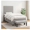 Image de Boxspring met matras stof lichtgrijs 100x200 cm3136653