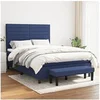Image de Boxspring met matras stof blauw 140x190 cm3136675