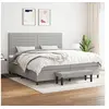 Image de Boxspring met matras stof lichtgrijs 200x200 cm3136701