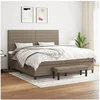 Image de Boxspring met matras stof taupe 200x200 cm3136705