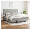 Image de Boxspring met matras stof lichtgrijs 200x200 cm3136781