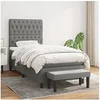 Image de Boxspring met matras stof donkergrijs 100x200 cm3136814