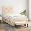 Image de Boxspring met matras stof cràmekleurig 100x200 cm3136818