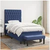 Image de Boxspring met matras stof blauw 100x200 cm3136819