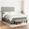 Image de Boxspring met matras stof lichtgrijs 140x200 cm3136837