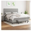 Image de Boxspring met matras stof lichtgrijs 160x200 cm3136845