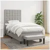Image de Boxspring met matras stof lichtgrijs 90x190 cm3136877