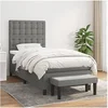 Image de Boxspring met matras stof donkergrijs 90x190 cm3136878