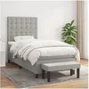 Image de Boxspring met matras stof lichtgrijs 90x200 cm3136885