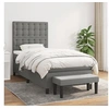 Image de Boxspring met matras stof donkergrijs 90x200 cm3136886
