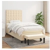 Image de Boxspring met matras stof cràmekleurig 90x200 cm3136890