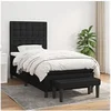 Image de Boxspring met matras stof zwart 100x200 cm3136895