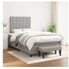 Image de Boxspring met matras stof lichtgrijs 120x200 cm3136901