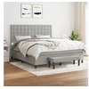 Image de Boxspring met matras stof lichtgrijs 160x200 cm3136925