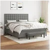 Image de Boxspring met matras stof donkergrijs 160x200 cm3136926