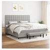 Image de Boxspring met matras stof lichtgrijs 200x200 cm3136941