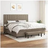 Image de Boxspring met matras stof taupe 200x200 cm3136945