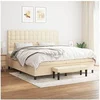 Image de Boxspring met matras stof cràmekleurig 200x200 cm3136946