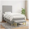 Image de Boxspring met matras stof lichtgrijs 90x190 cm3136957