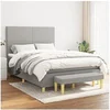 Image de Boxspring met matras stof lichtgrijs 140x200 cm3136997