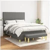 Image de Boxspring met matras stof donkergrijs 140x200 cm3136998