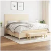 Image de Boxspring met matras stof cràmekleurig 160x200 cm3137010