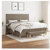 Image de Sommier à Lattes de Lit avec Matelas, Lit Rembourré, Lit Double, Lit Adulte de Chambre à Coucher Intérieur, Moderne, Taupe 180x200 cm Tissu 3137017