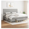 Image de Boxspring met matras stof lichtgrijs 200x200 cm3137021