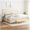 Image de Boxspring met matras stof cràmekleurig 200x200 cm3137026