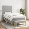Image de Boxspring met matras stof lichtgrijs 90x200 cm3137045
