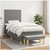 Image de Boxspring met matras stof donkergrijs 90x200 cm3137046