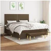 Image de Boxspring met matras stof donkerbruin 180x200 cm3137096