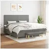 Image de Boxspring met matras stof donkergrijs 200x200 cm3137102